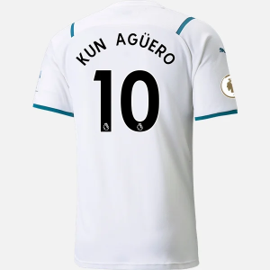 Goedkope Manchester City Sergio Agüero 10 Uit shirt 2021 2022 – Korte Mouw